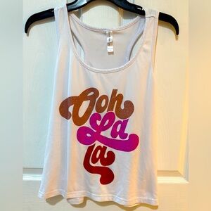 White Tank Top with Ooh La La Graphic perfect for that trip to Paris!